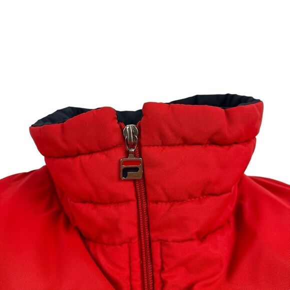 Vintage FILA Full Zip Bomber Jacket L/XL Reversible 90s - Picture 7 of 8